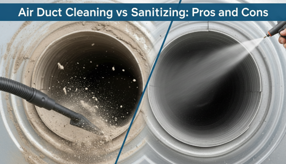 Air Duct Cleaning vs Sanitizing: Pros and Cons