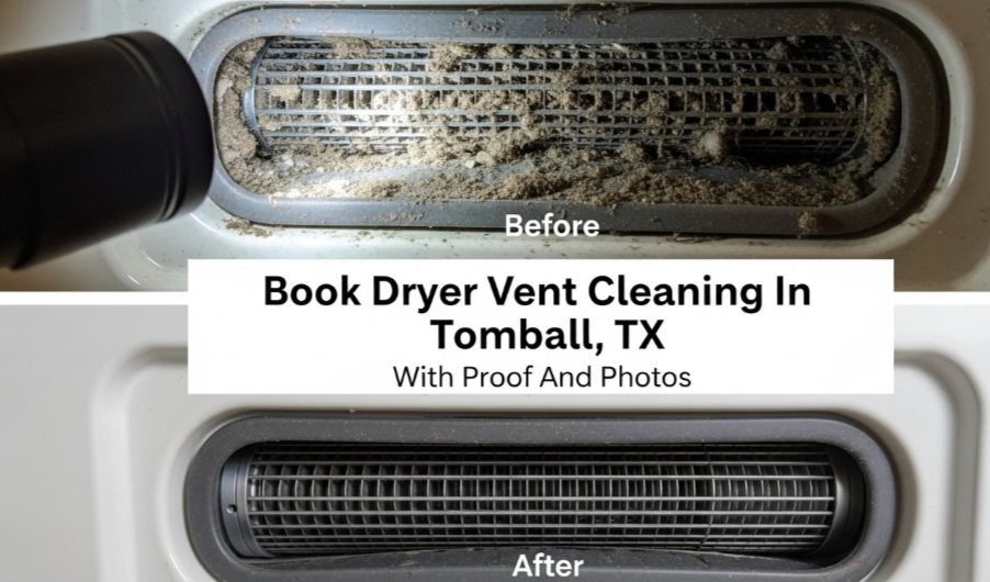Book Dryer Vent Cleaning In Tomball, TX With Proof And Photos
