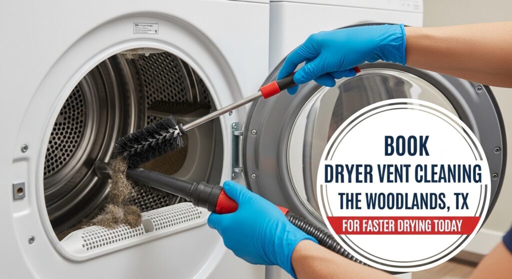 Book Dryer Vent Cleaning in The Woodlands, TX, for Faster Drying Today