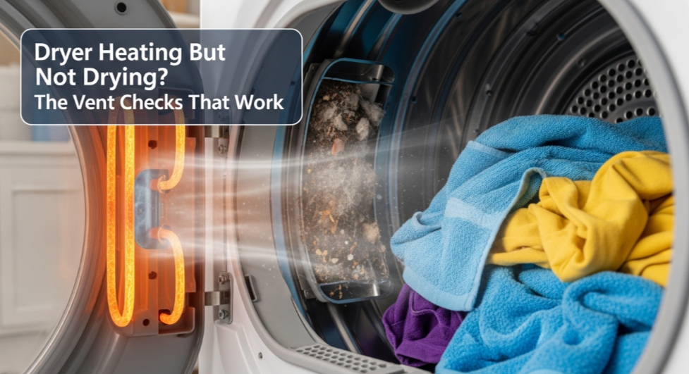Dryer Heating But Not Drying? The Vent Checks That Work