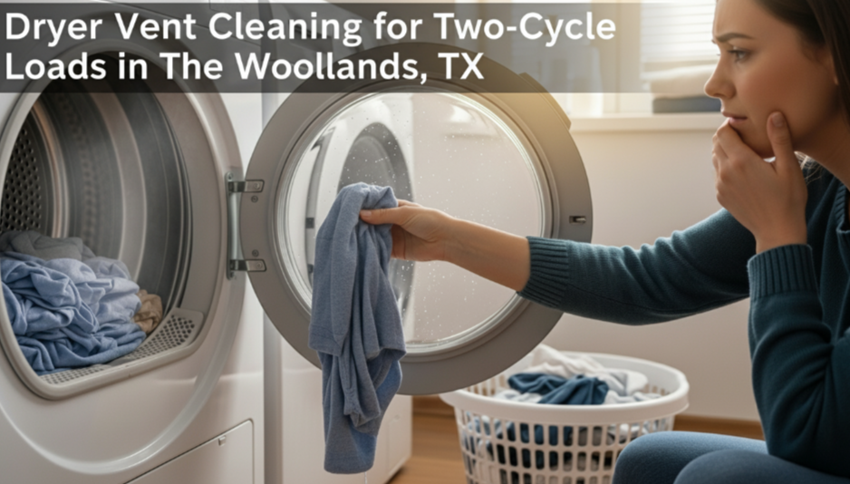 Dryer Vent Cleaning for Two-Cycle Loads in The Woodlands, TX
