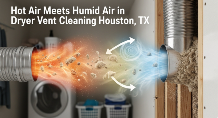 Hot Air Meets Humid Air in Dryer Vent Cleaning Houston, TX
