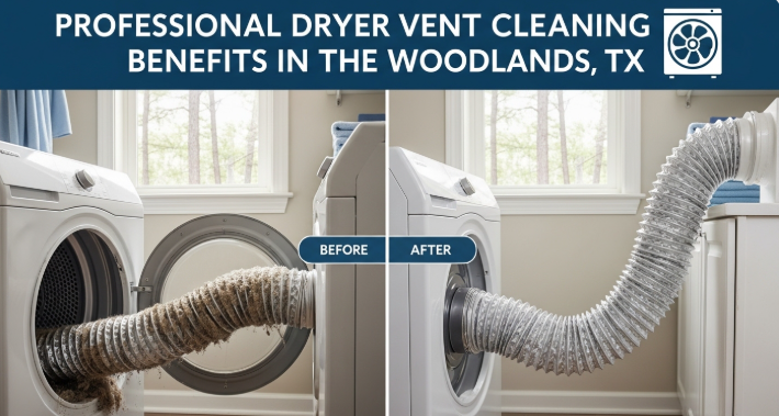 Professional Dryer Vent Cleaning Benefits in The Woodland, TX