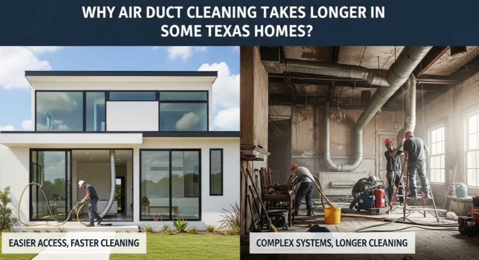 Why Air Duct Cleaning Takes Longer in Some Texas Homes?