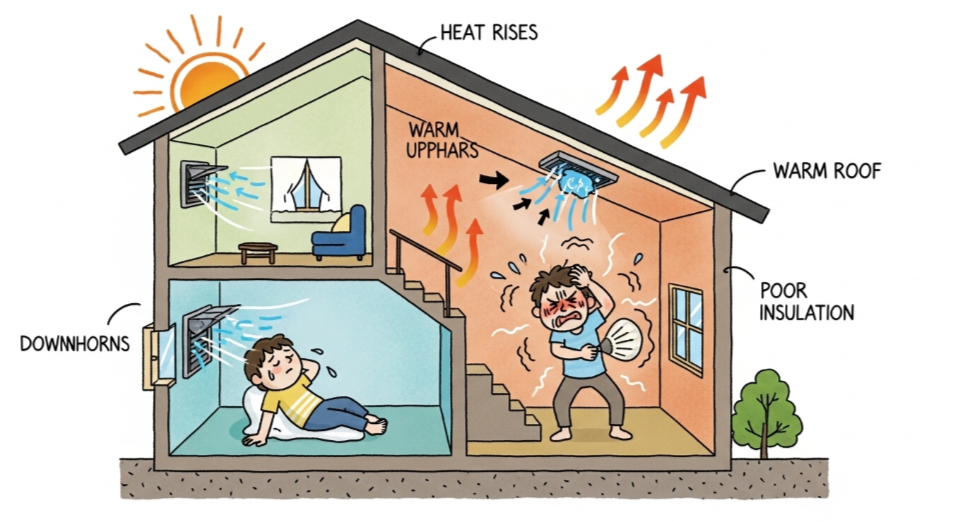 Why Upstairs Rooms Feel Stuffy Even With the AC On
