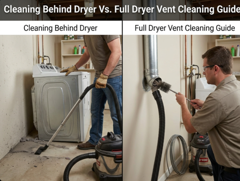 The Difference Between Cleaning Behind the Dryer and Cleaning the Dryer Vent