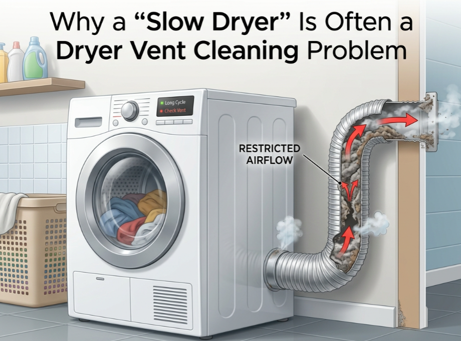 Why a “Slow Dryer” Is Often a Dryer Vent Cleaning Problem