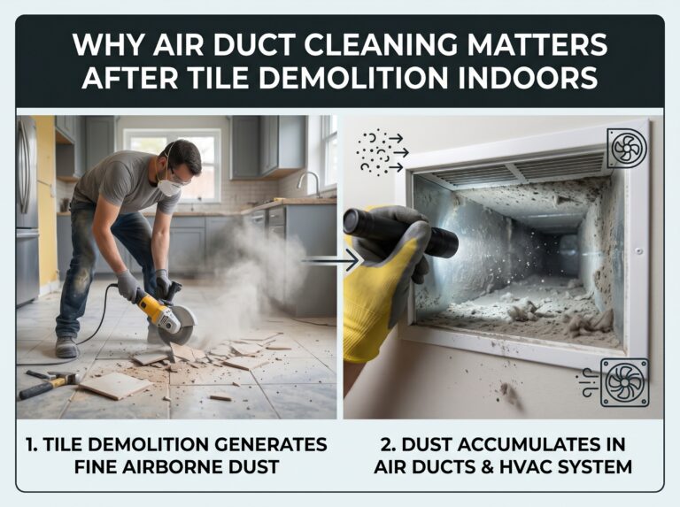 Tile Demolition Dust? Clean Air Ducts Before It Spreads