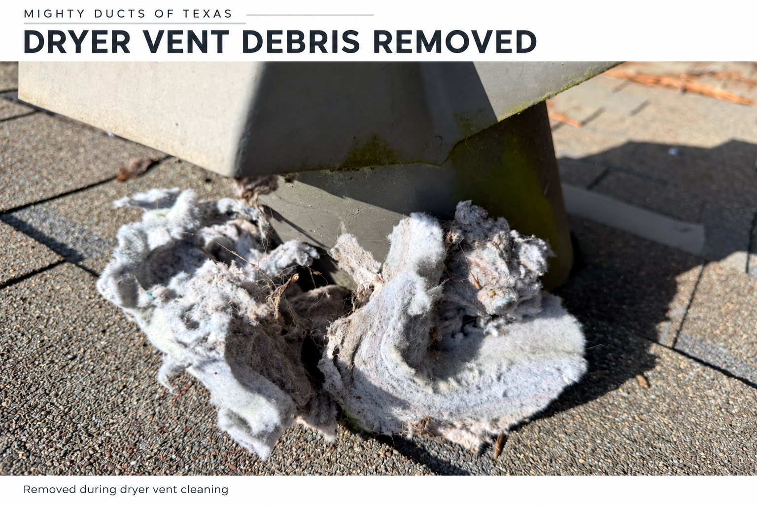 Debris removed from a dryer vent during cleaning