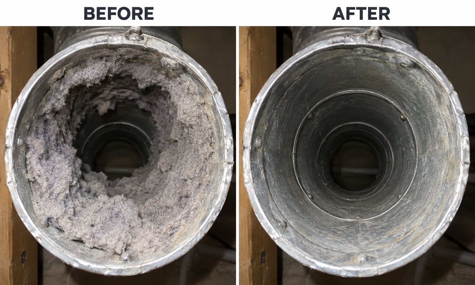 Dryer Vent Cleaning (Before -After)
